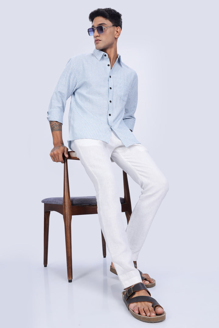 Linen: Blue Stripes Shirt