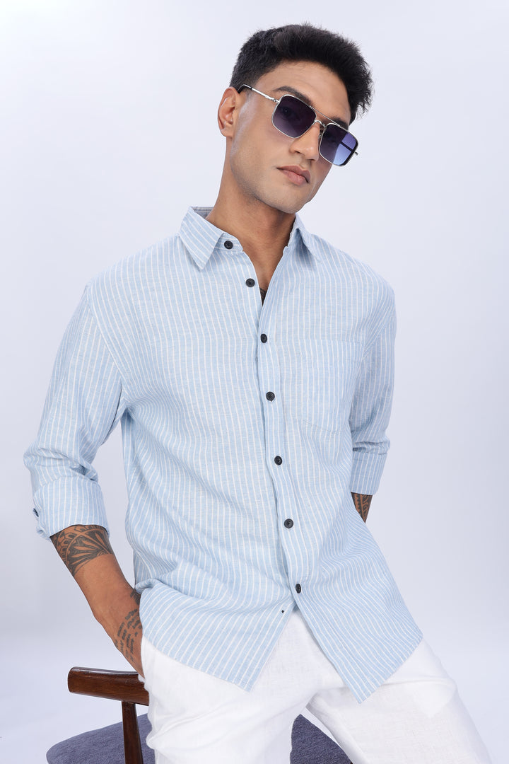 Linen: Blue Stripes Shirt