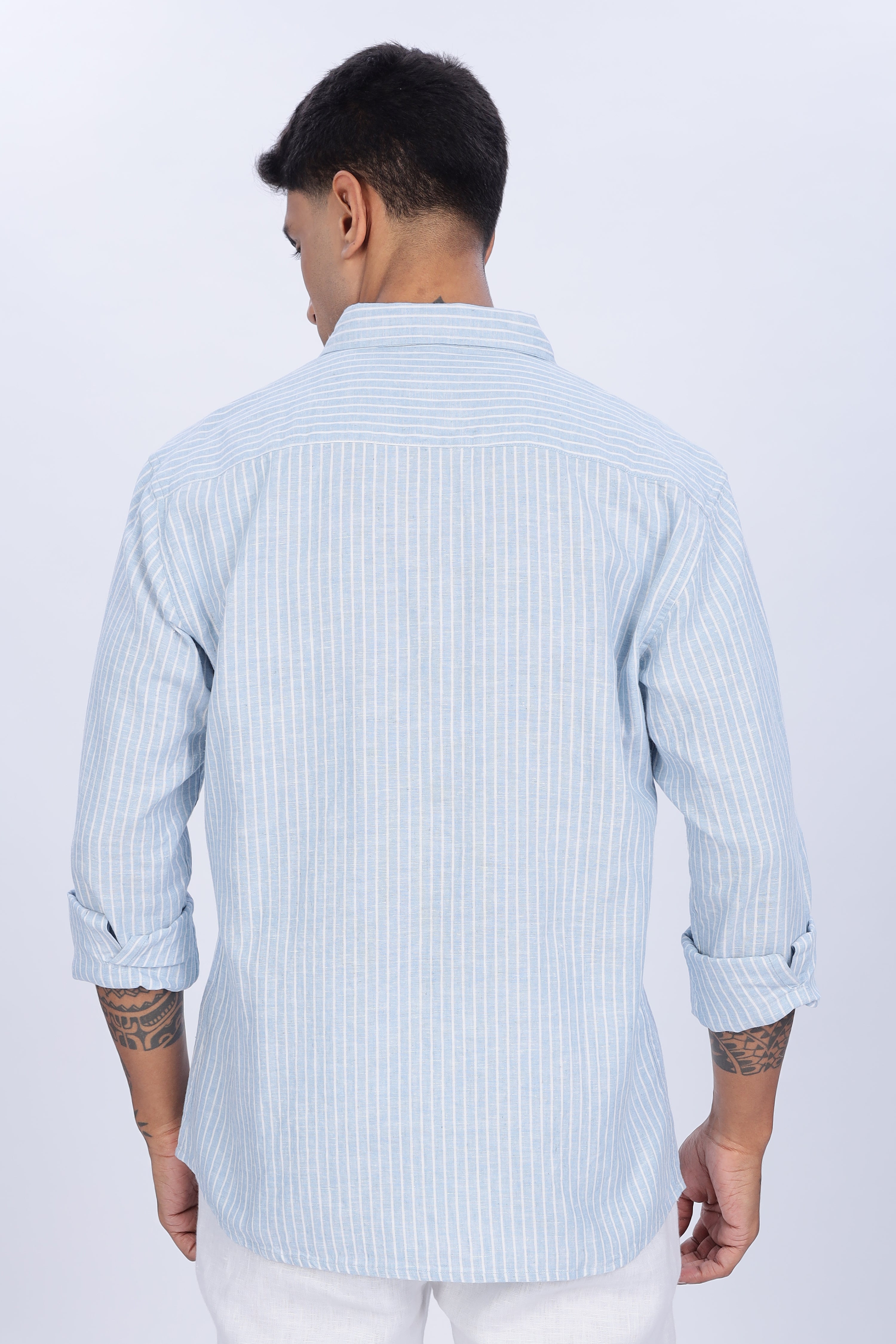 Linen: Blue Stripes Shirt – Eszett