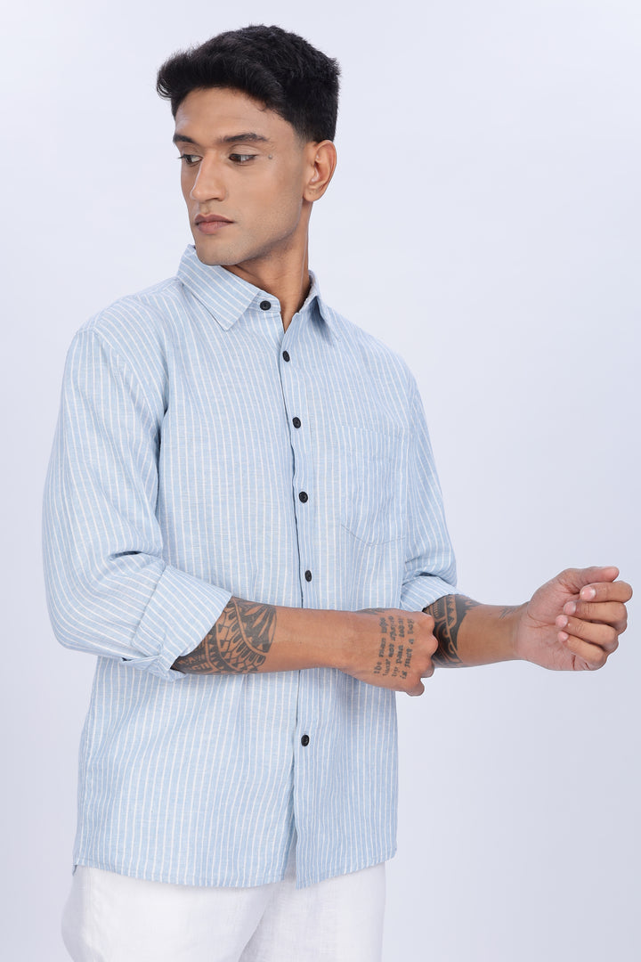 Linen: Blue Stripes Shirt