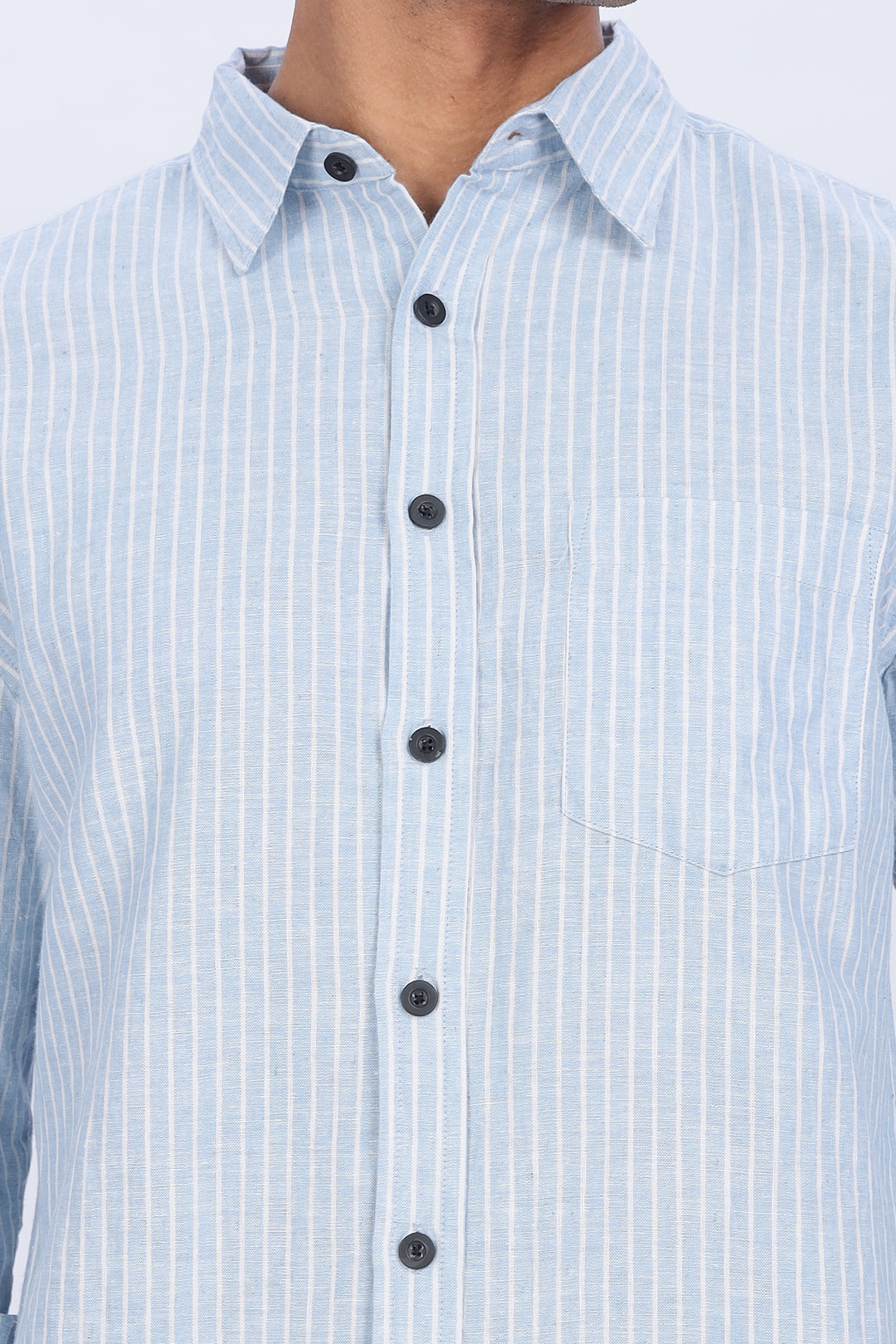 Linen: Blue Stripes Shirt