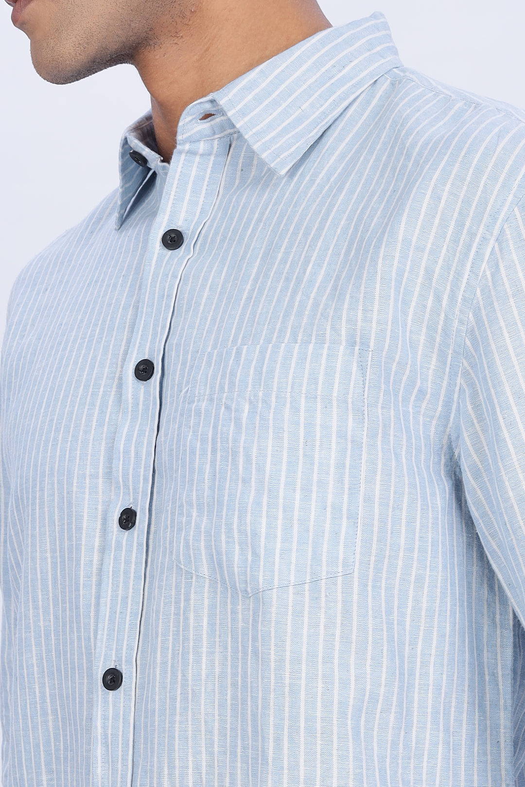 Linen: Blue Stripes Shirt