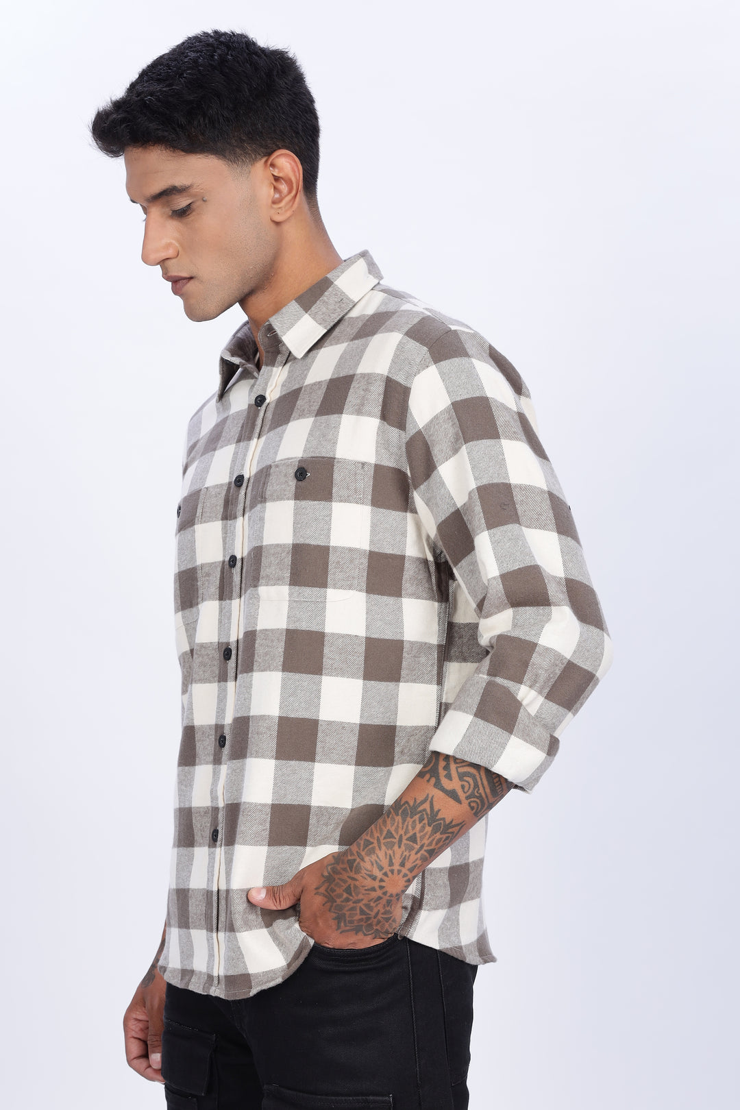 Flannel: Cream Checks Shirt