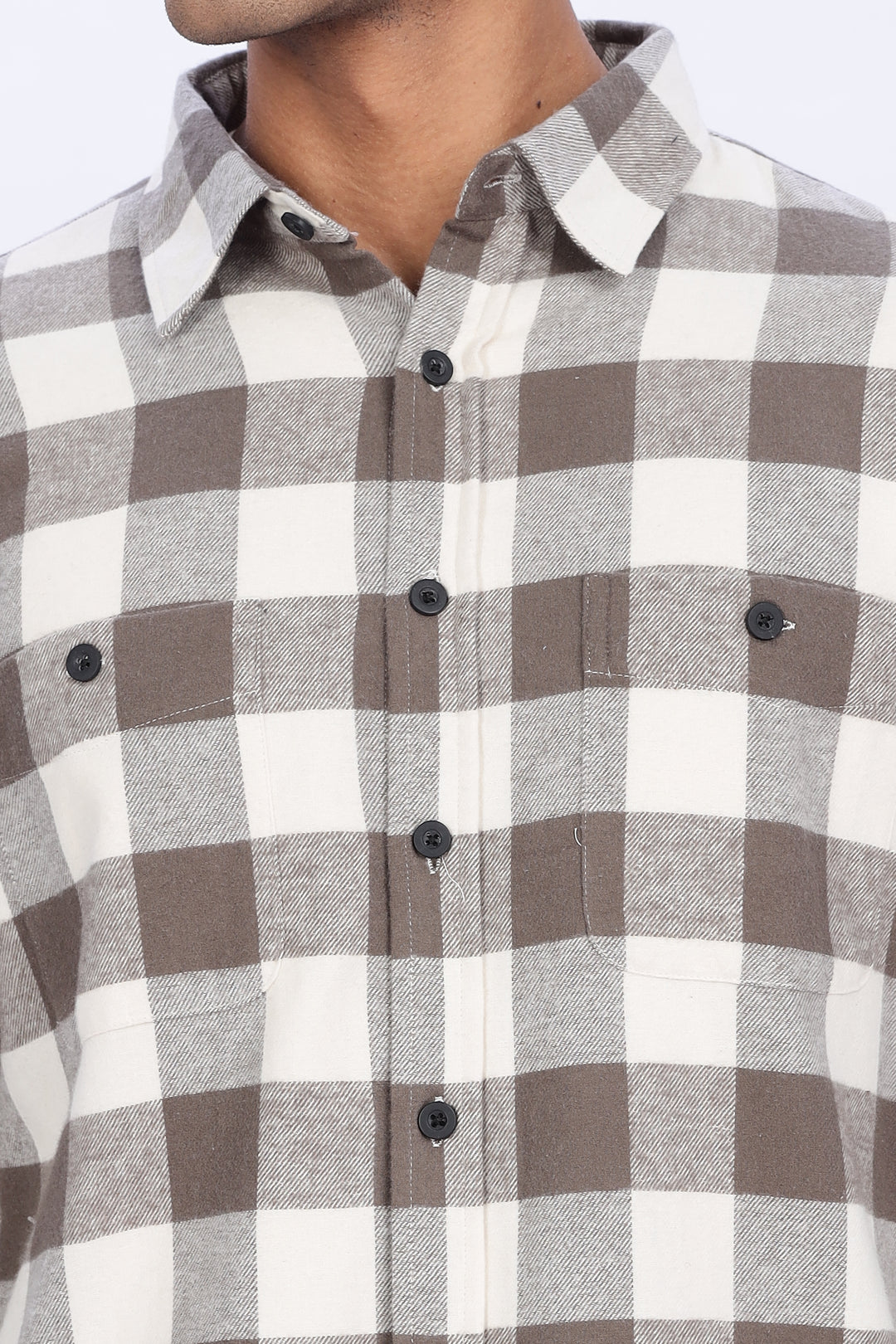 Flannel: Cream Checks Shirt