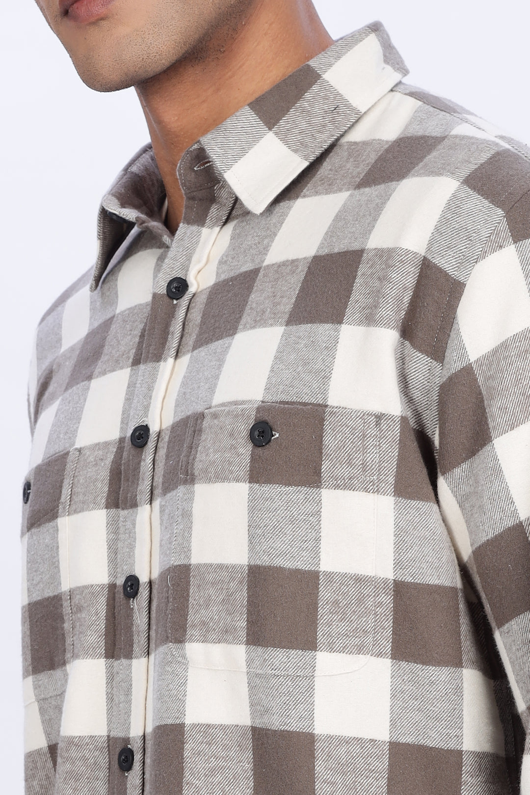 Flannel: Cream Checks Shirt