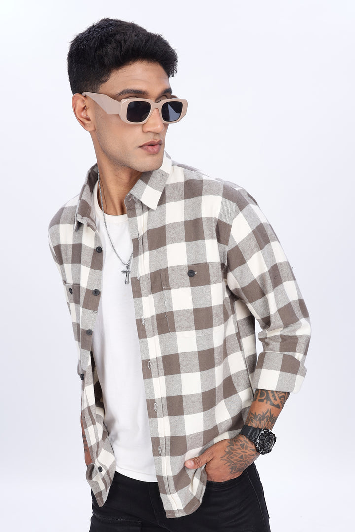 Flannel: Cream Checks Shirt