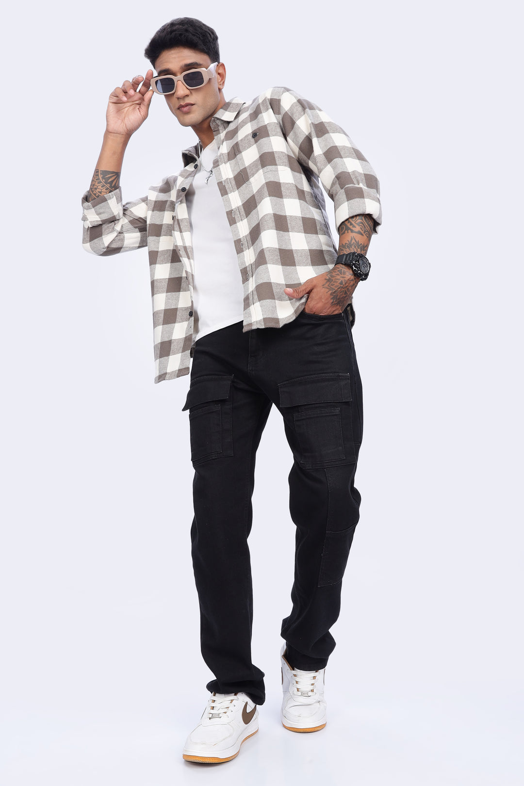 Flannel: Cream Checks Shirt