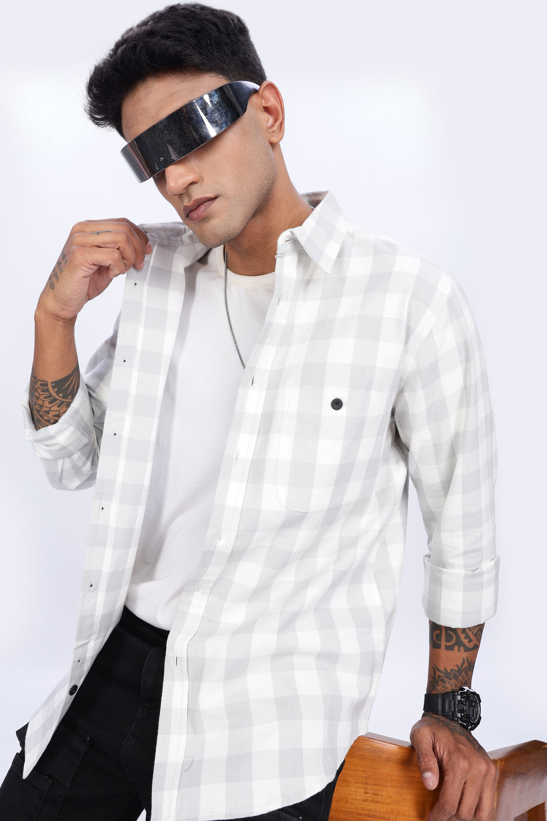 Flannel: White Shirt