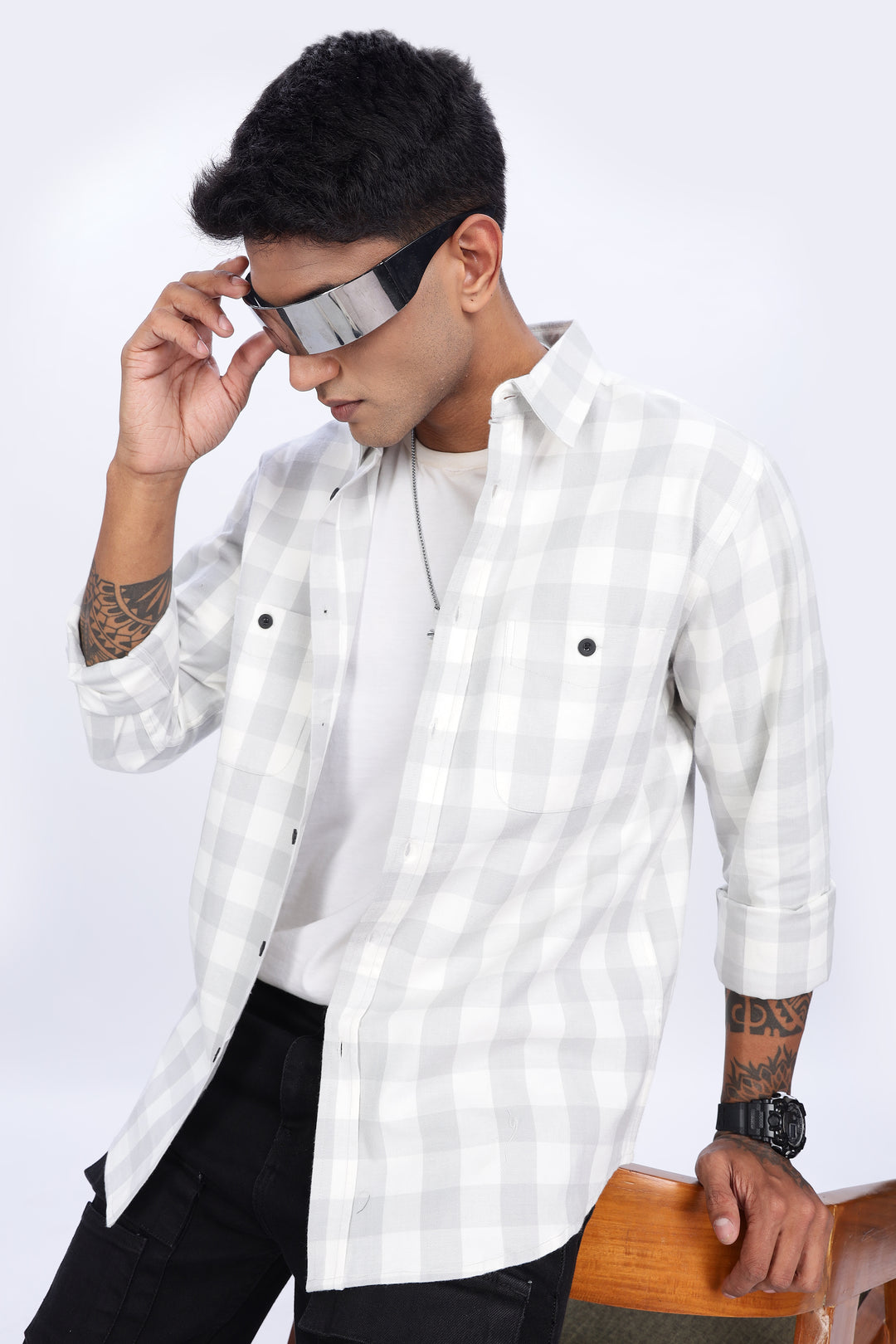 Flannel: White Shirt