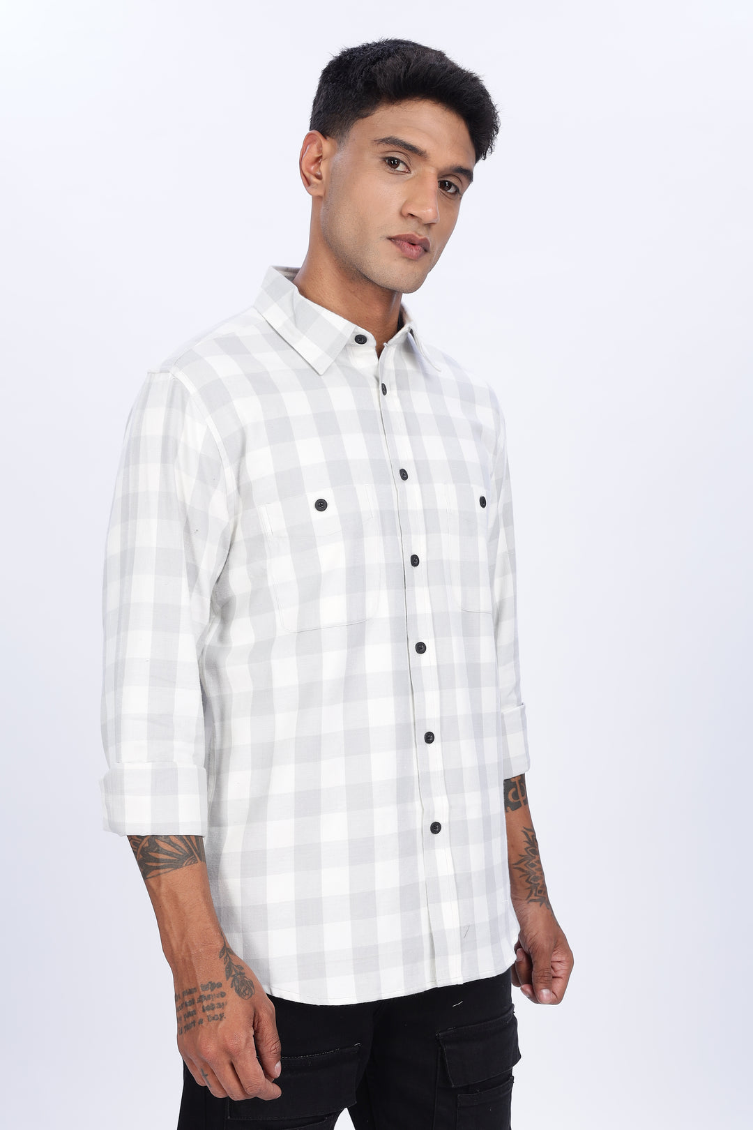 Flannel: White Shirt