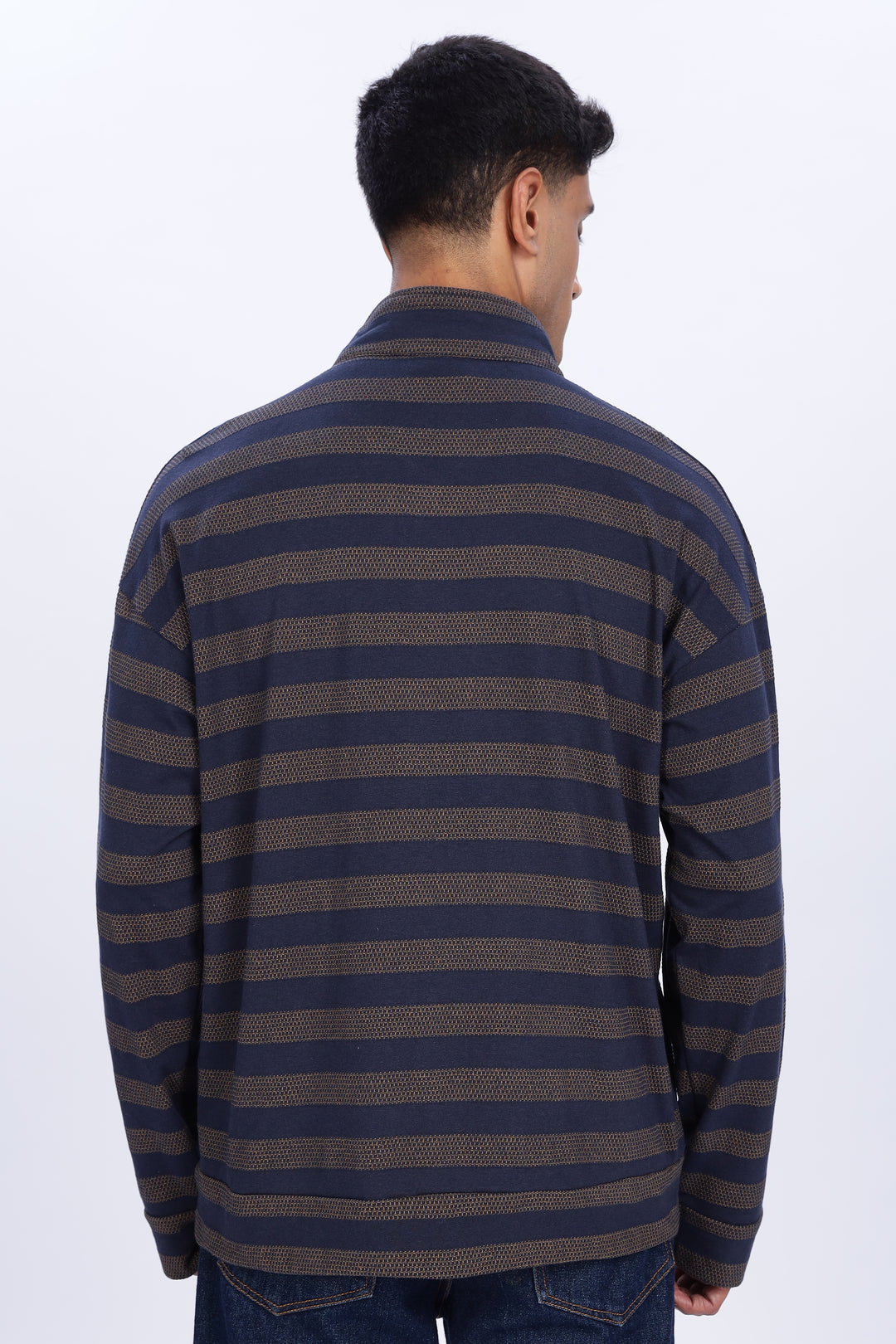 Navy Jaquard Sweatshirt