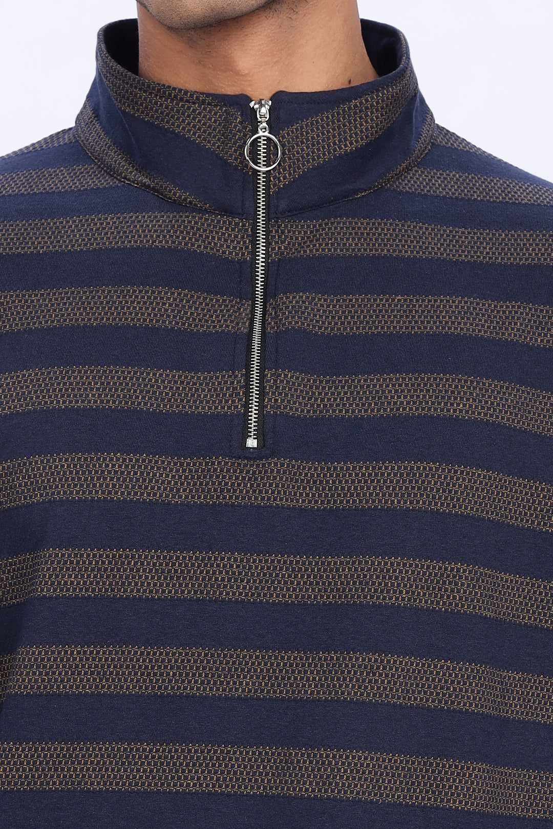 Navy Jaquard Sweatshirt