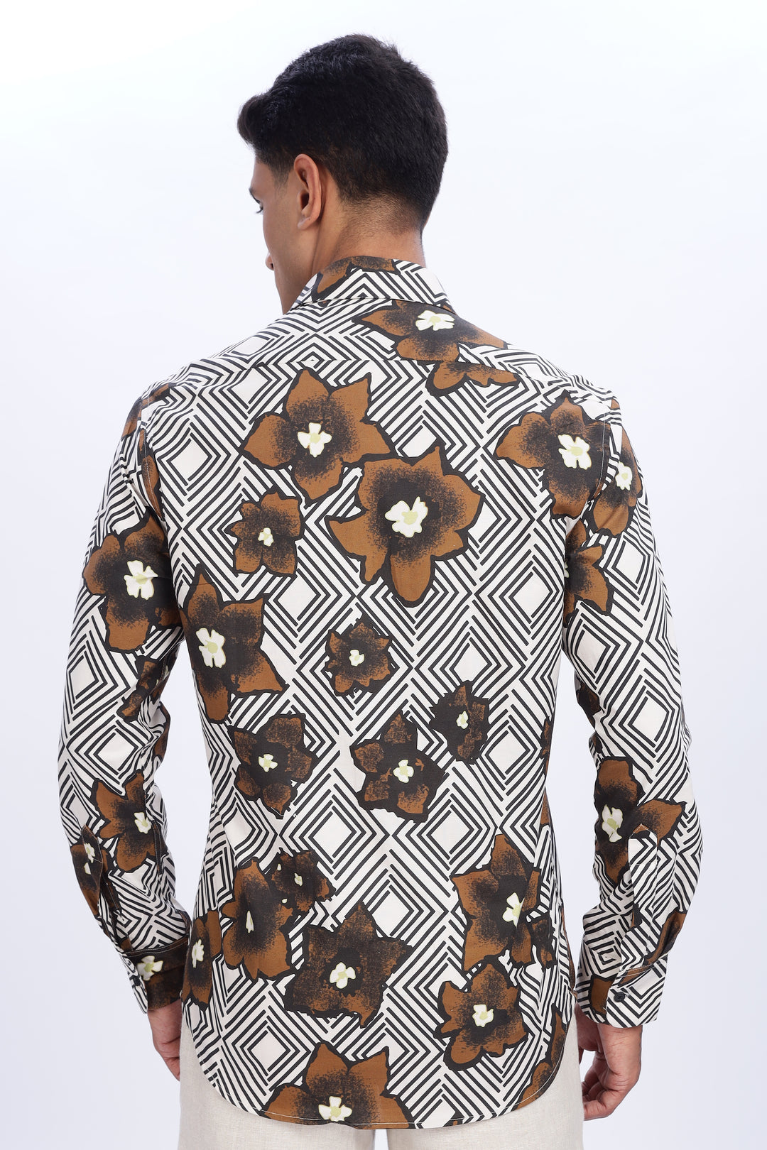 Brown Diamond floral Shirt