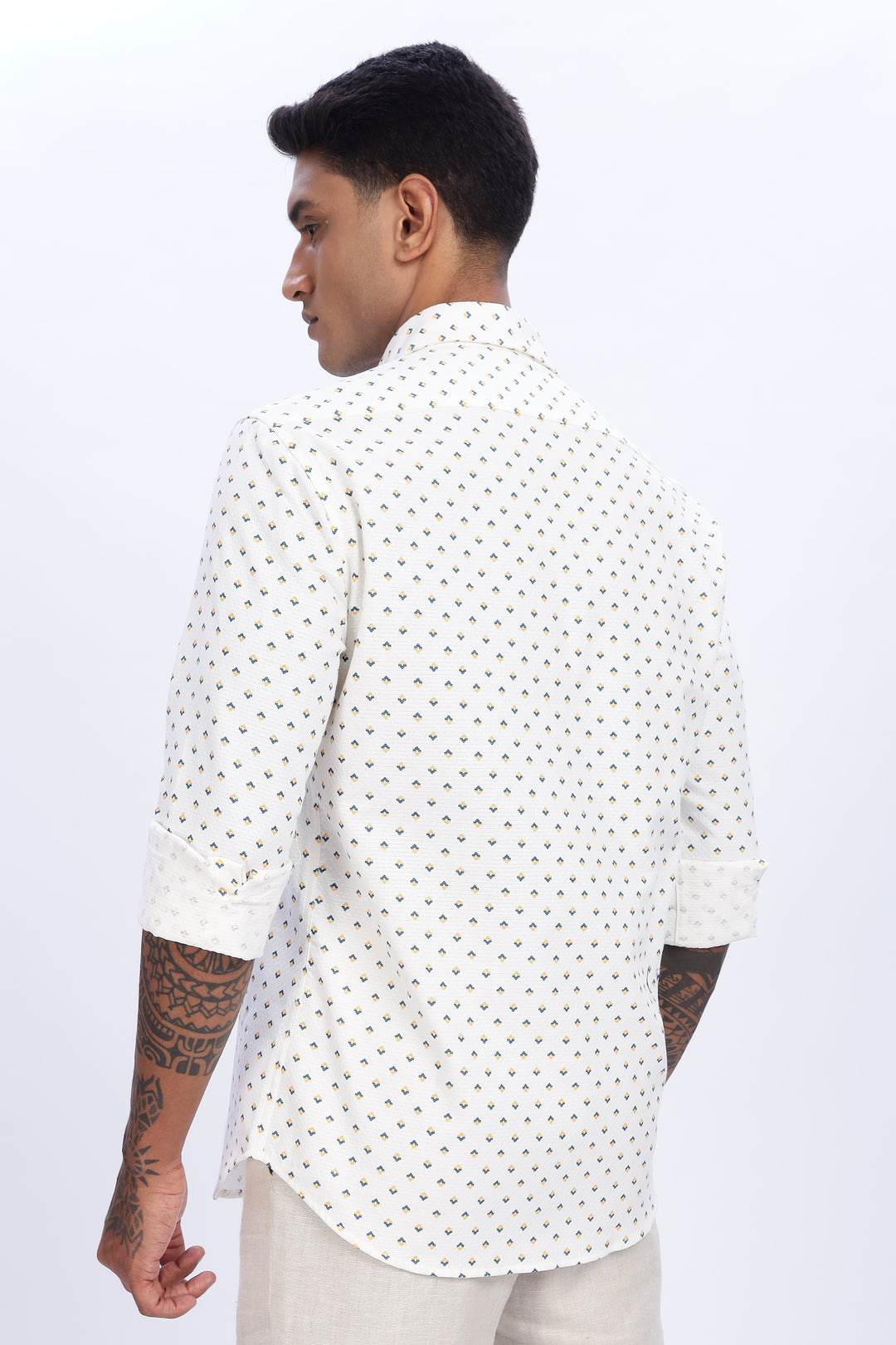 Textured Fabric White Shirt