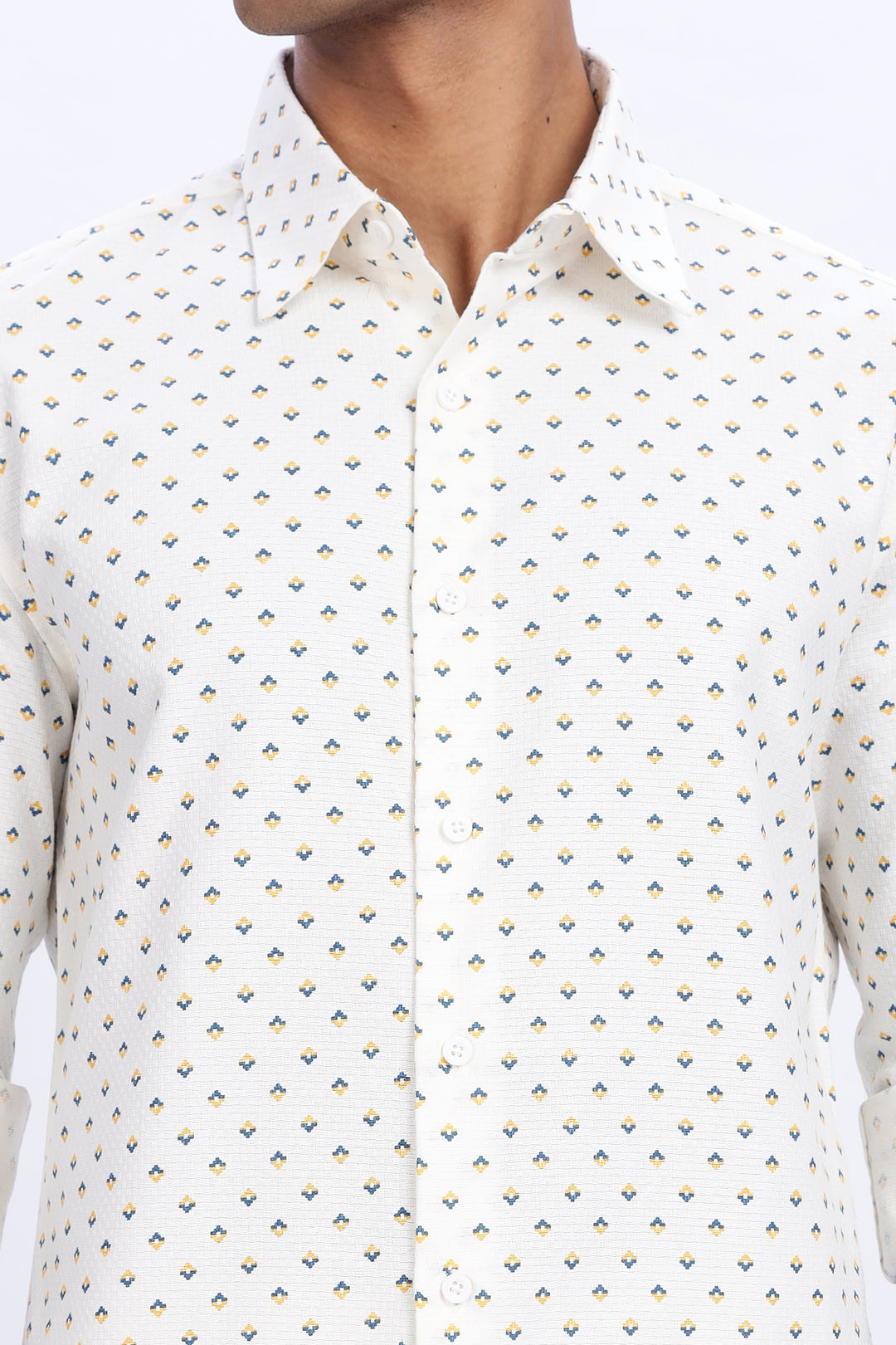 Textured Fabric White Shirt