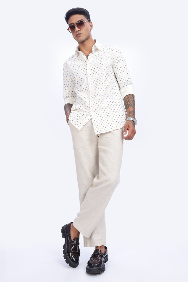 Textured Fabric White Shirt