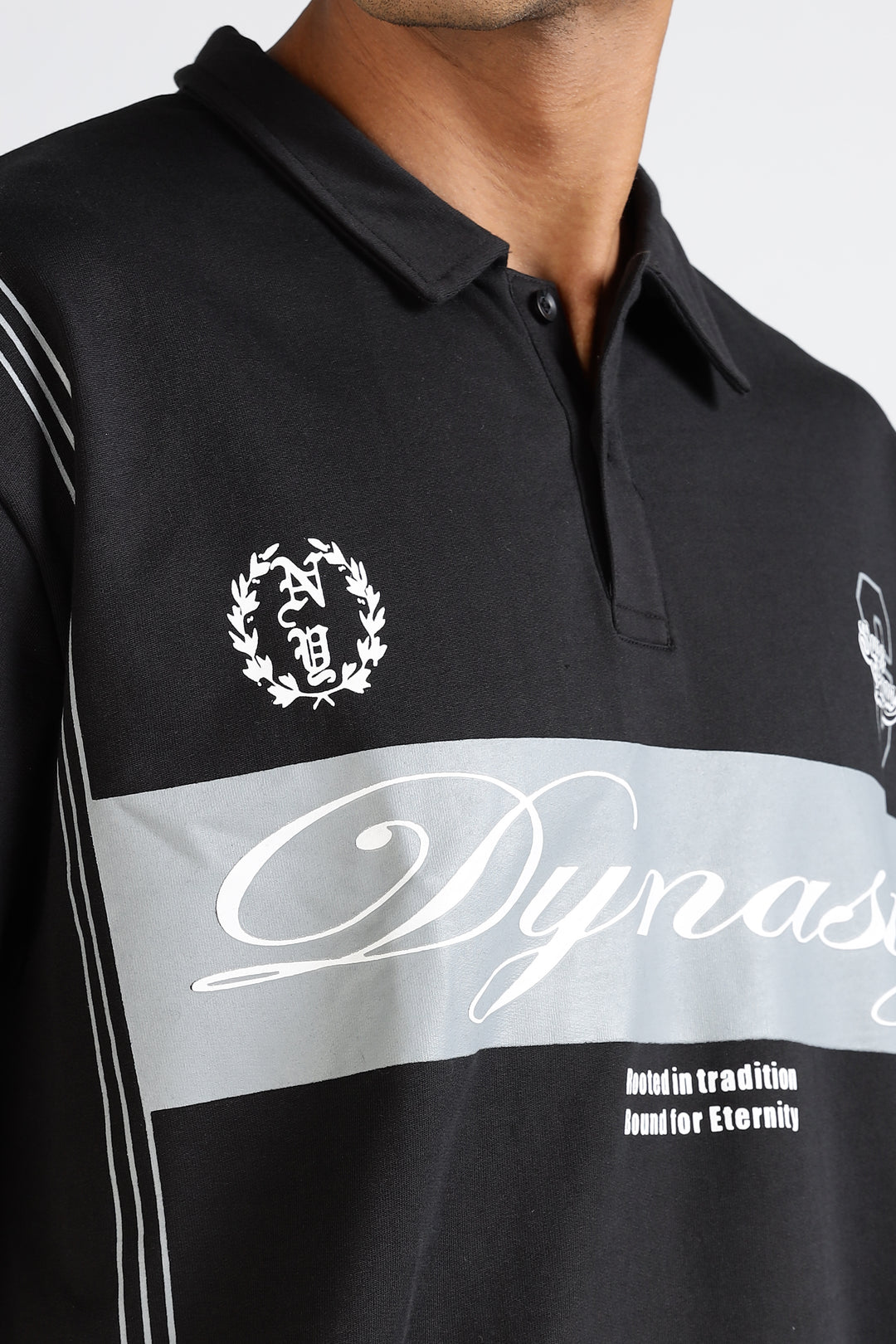 Dynasty: Black Oversized Polo Shirt