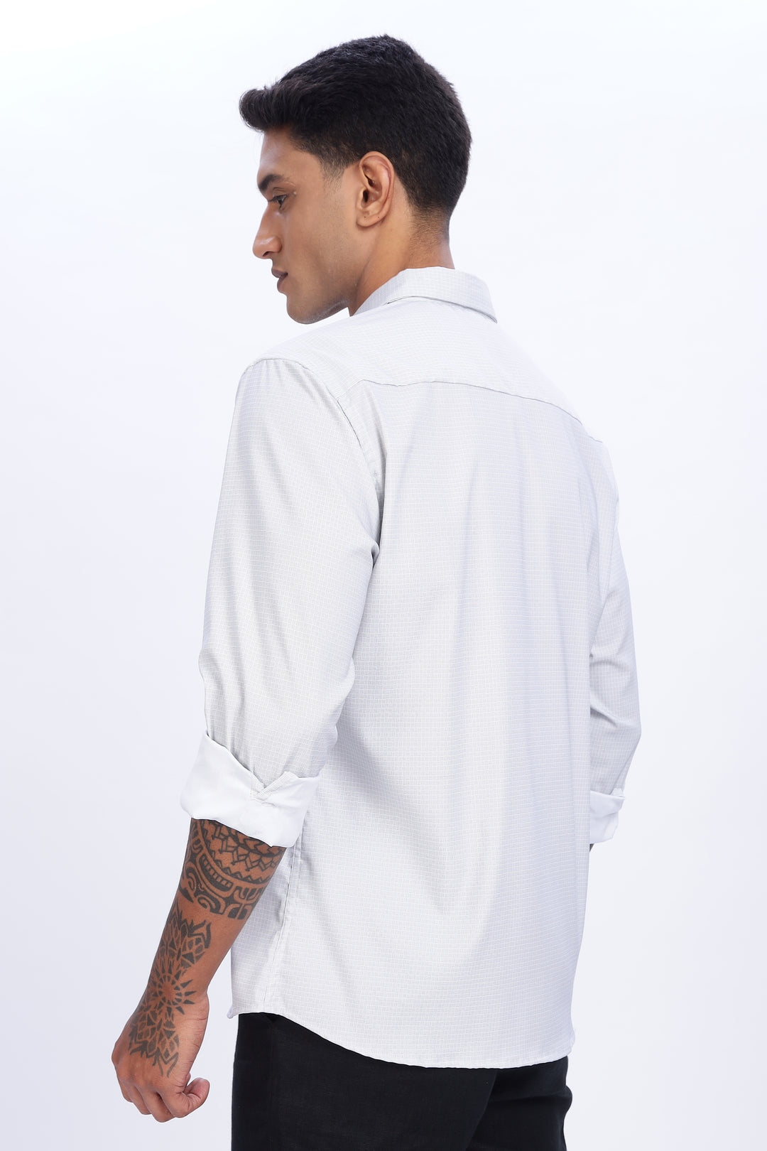 Printed Slim Fit White Shirt