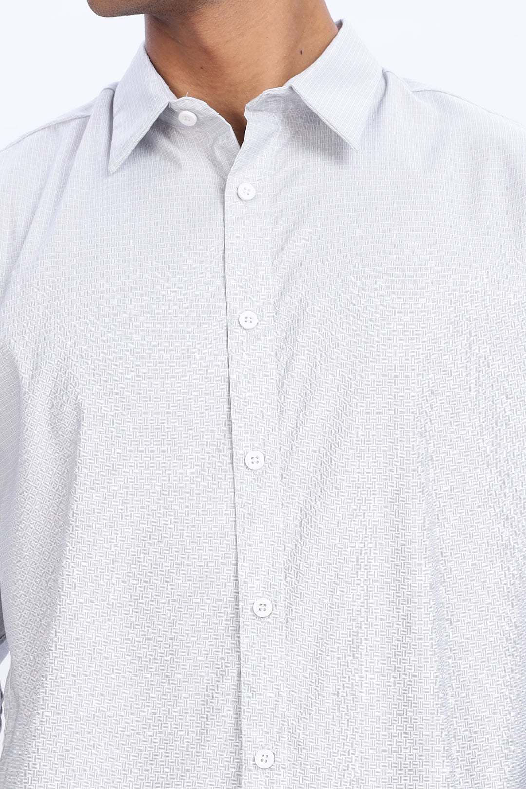 Printed Slim Fit White Shirt