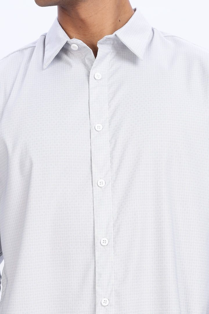 Printed Slim Fit White Shirt