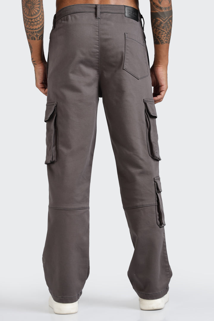 Street: Grey Cargo Regular Fit Pant