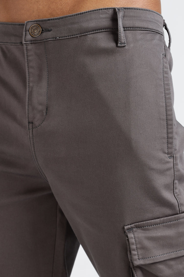 Street: Grey Cargo Regular Fit Pant