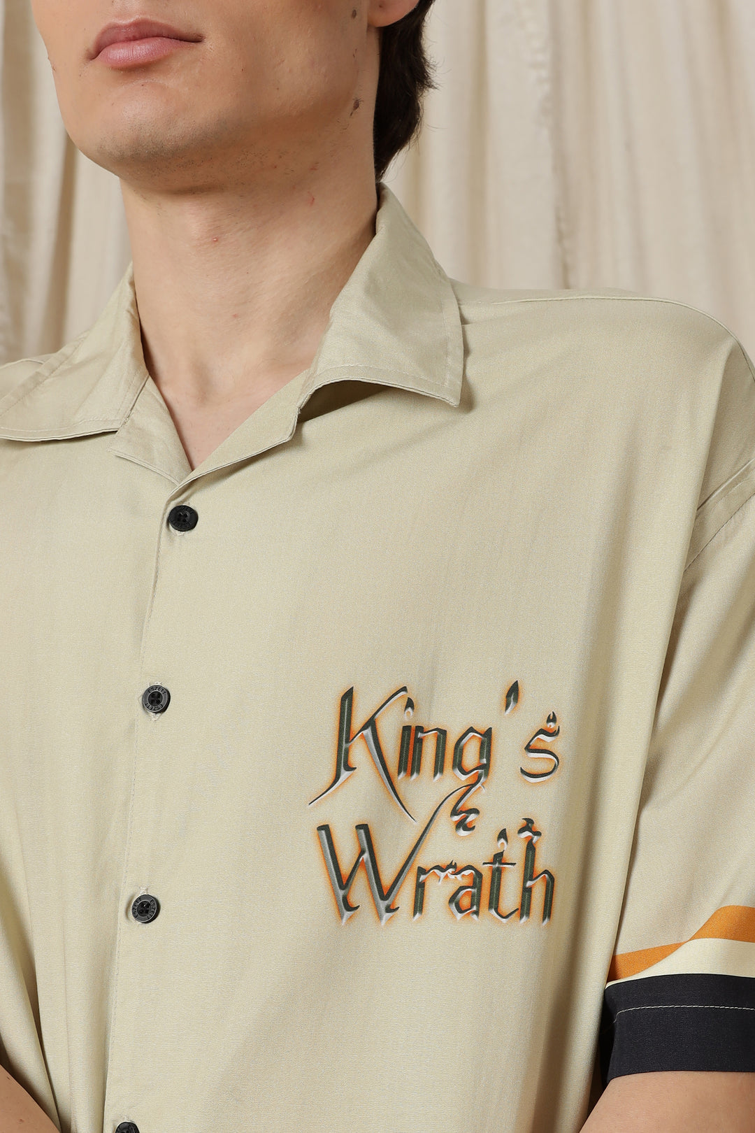 King Wrath: Beige Oversized Shirt