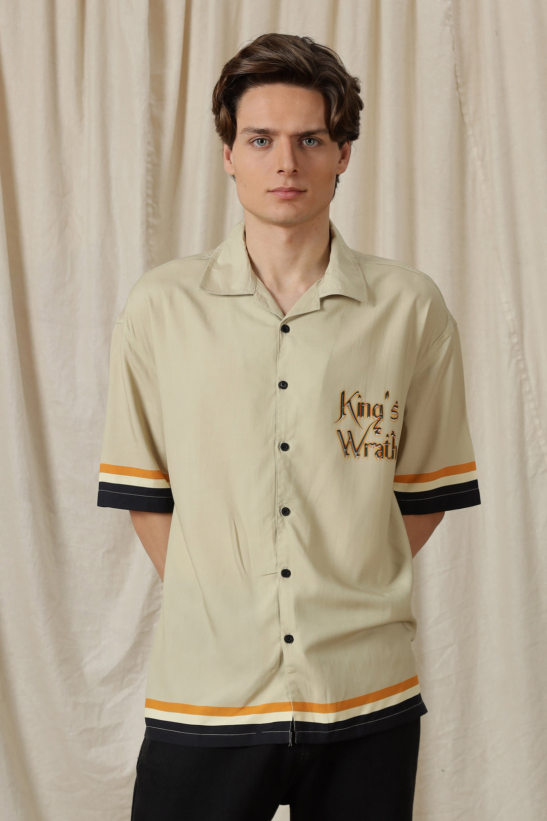 King Wrath: Beige Oversized Shirt