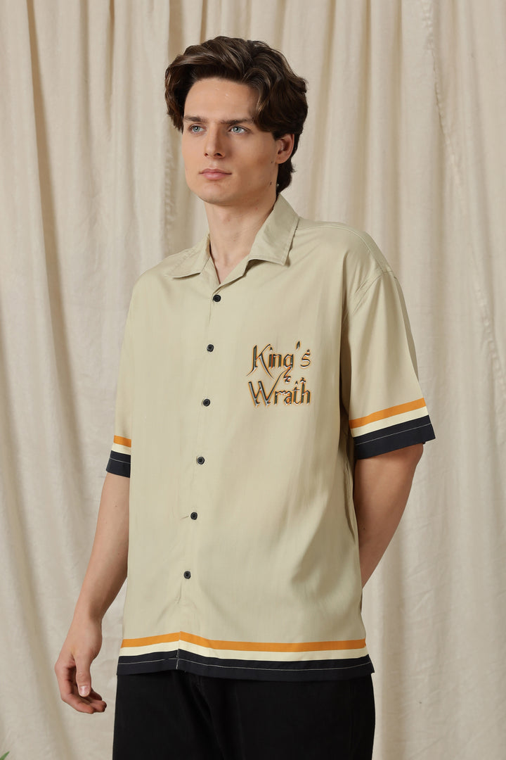 King Wrath: Beige Oversized Shirt