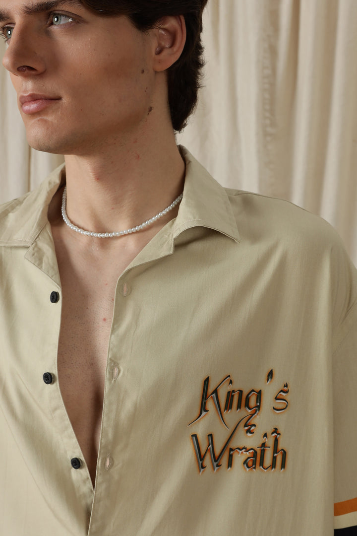 King Wrath: Beige Oversized Shirt