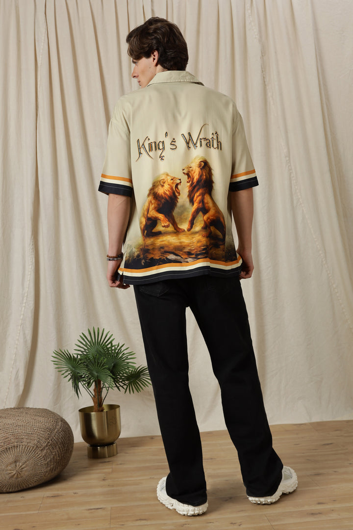 King Wrath: Beige Oversized Shirt