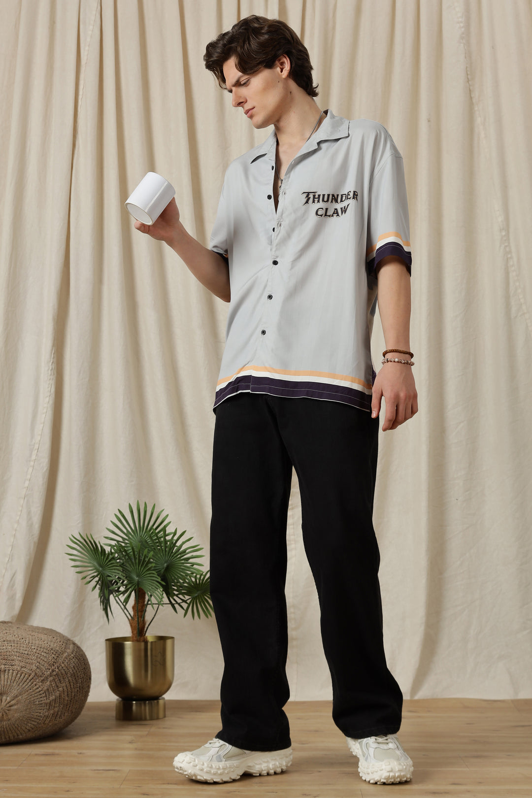 Thunder Claw: Grey Oversized Shirt