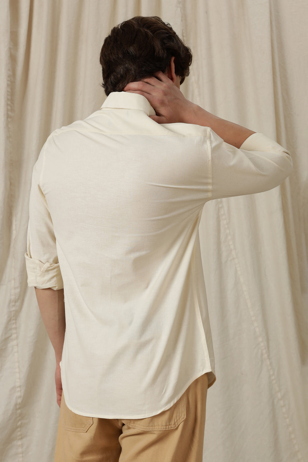 Leafy: Embroidery Cream Shirt