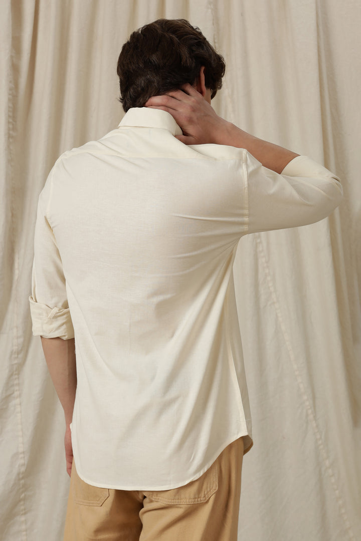 Leafy: Embroidery Cream Shirt