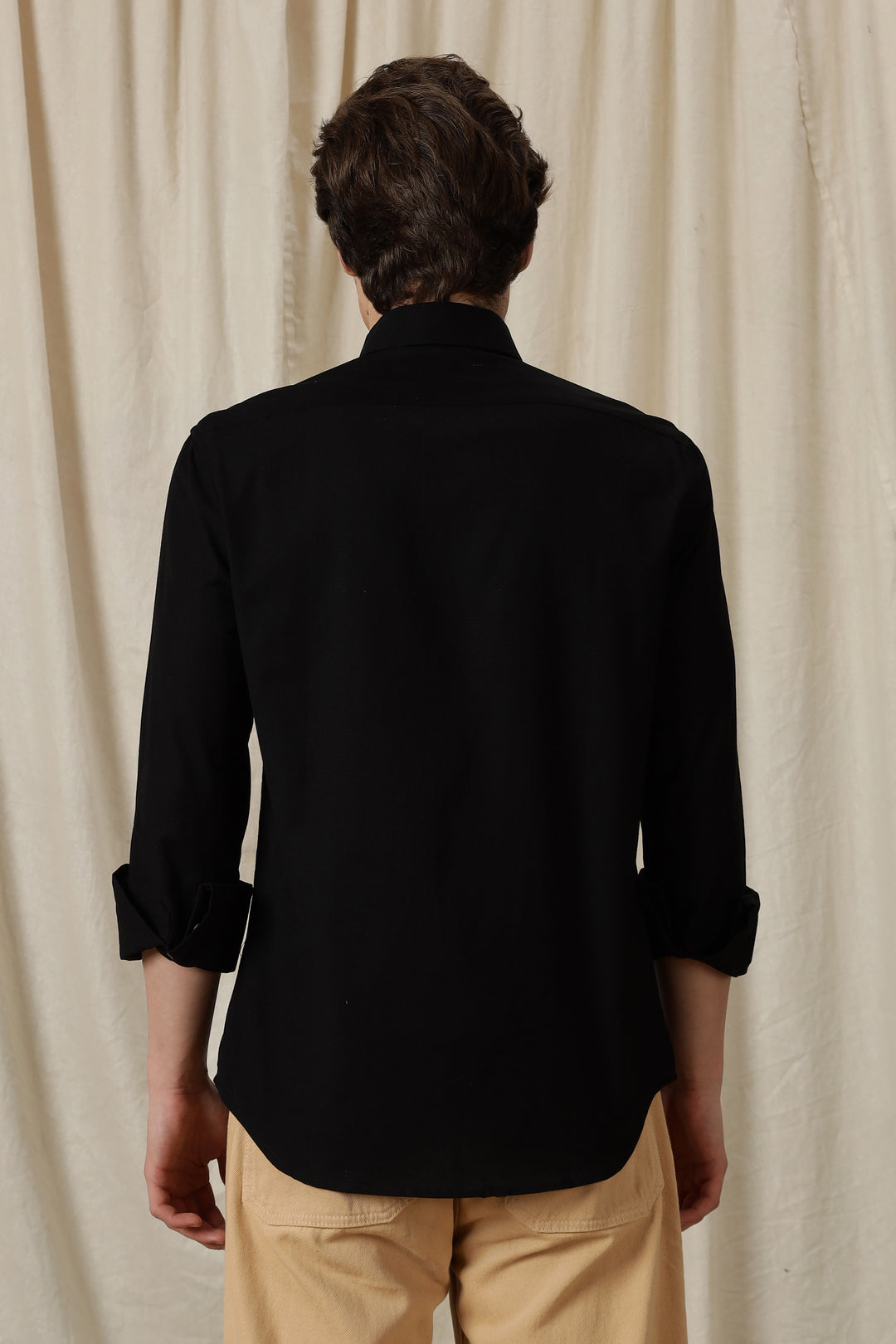 Jewel Flower: Embroidery Black Shirt