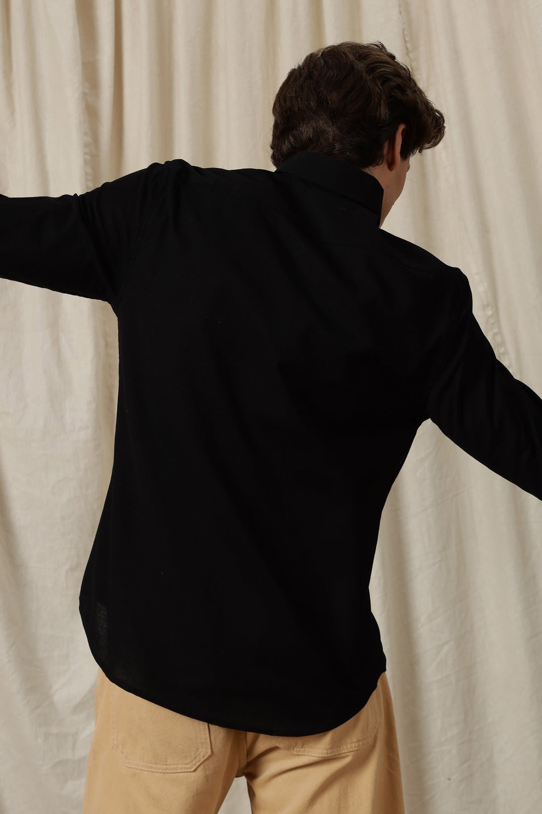 Jewel Flower: Embroidery Black Shirt