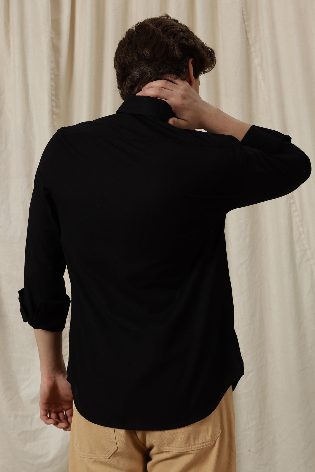 Jewel Flower: Embroidery Black Shirt