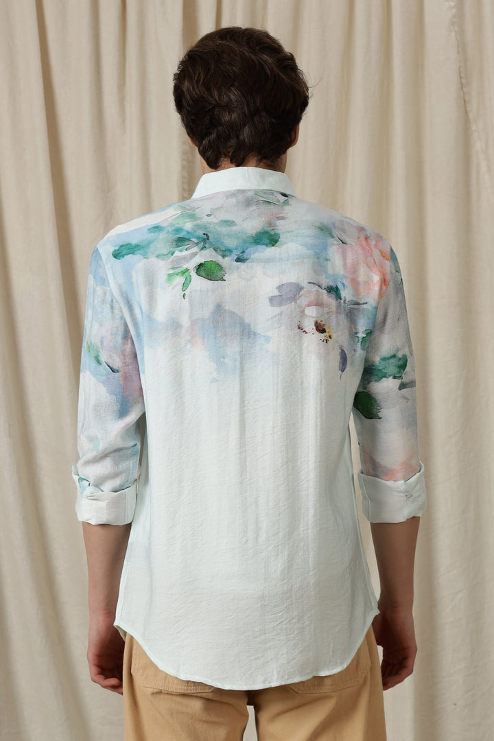 Floral Ombre: Textured Fabric Shirt
