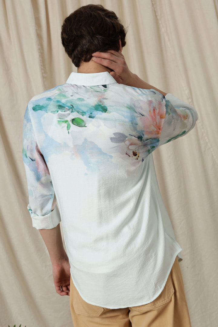 Floral Ombre: Textured Fabric Shirt