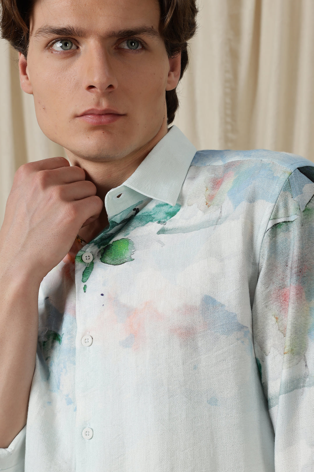 Floral Ombre: Textured Fabric Shirt