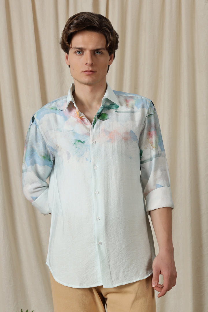 Floral Ombre: Textured Fabric Shirt