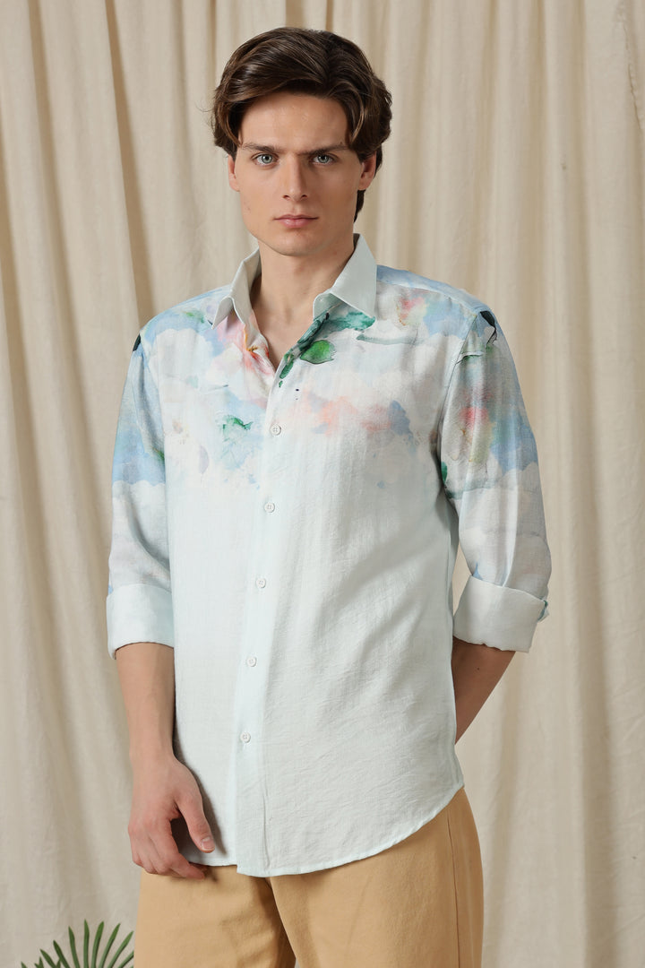 Floral Ombre: Textured Fabric Shirt