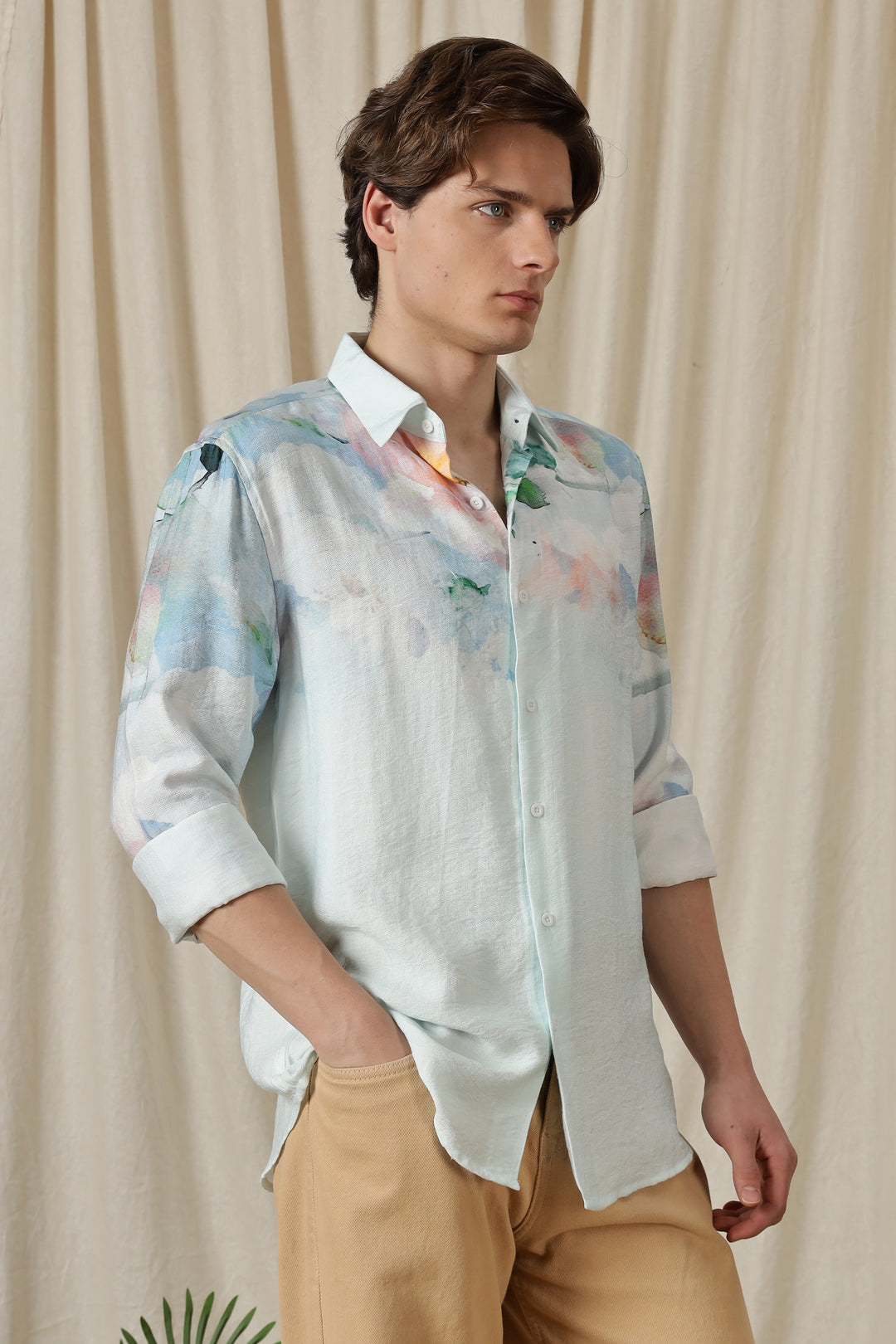 Floral Ombre: Textured Fabric Shirt