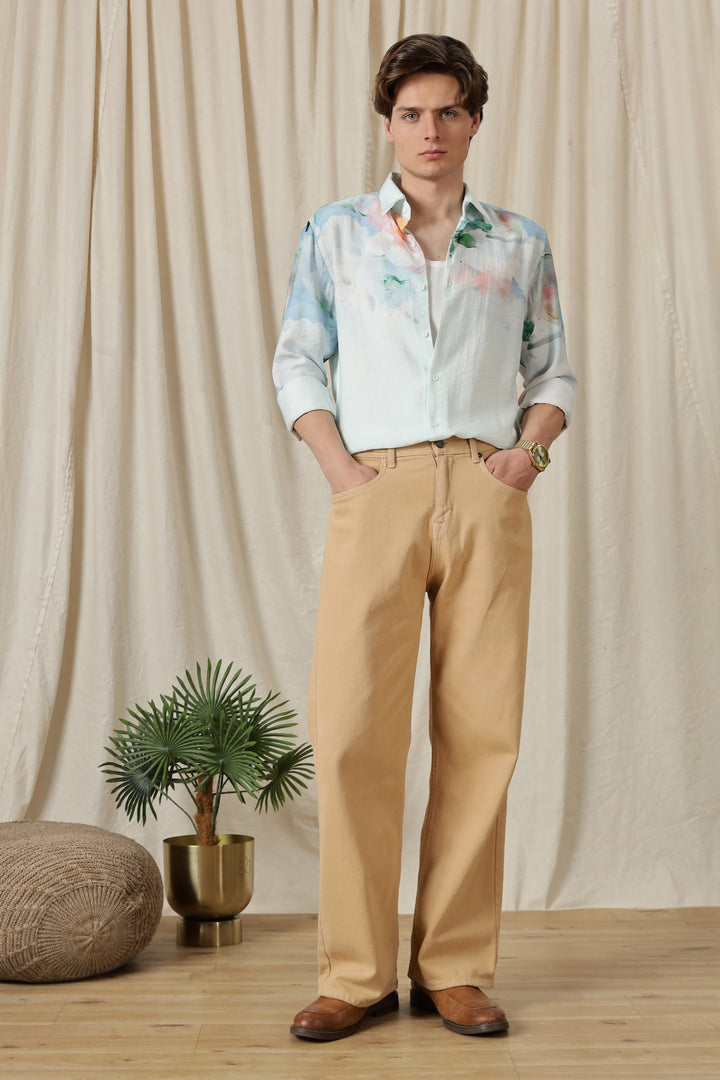 Floral Ombre: Textured Fabric Shirt