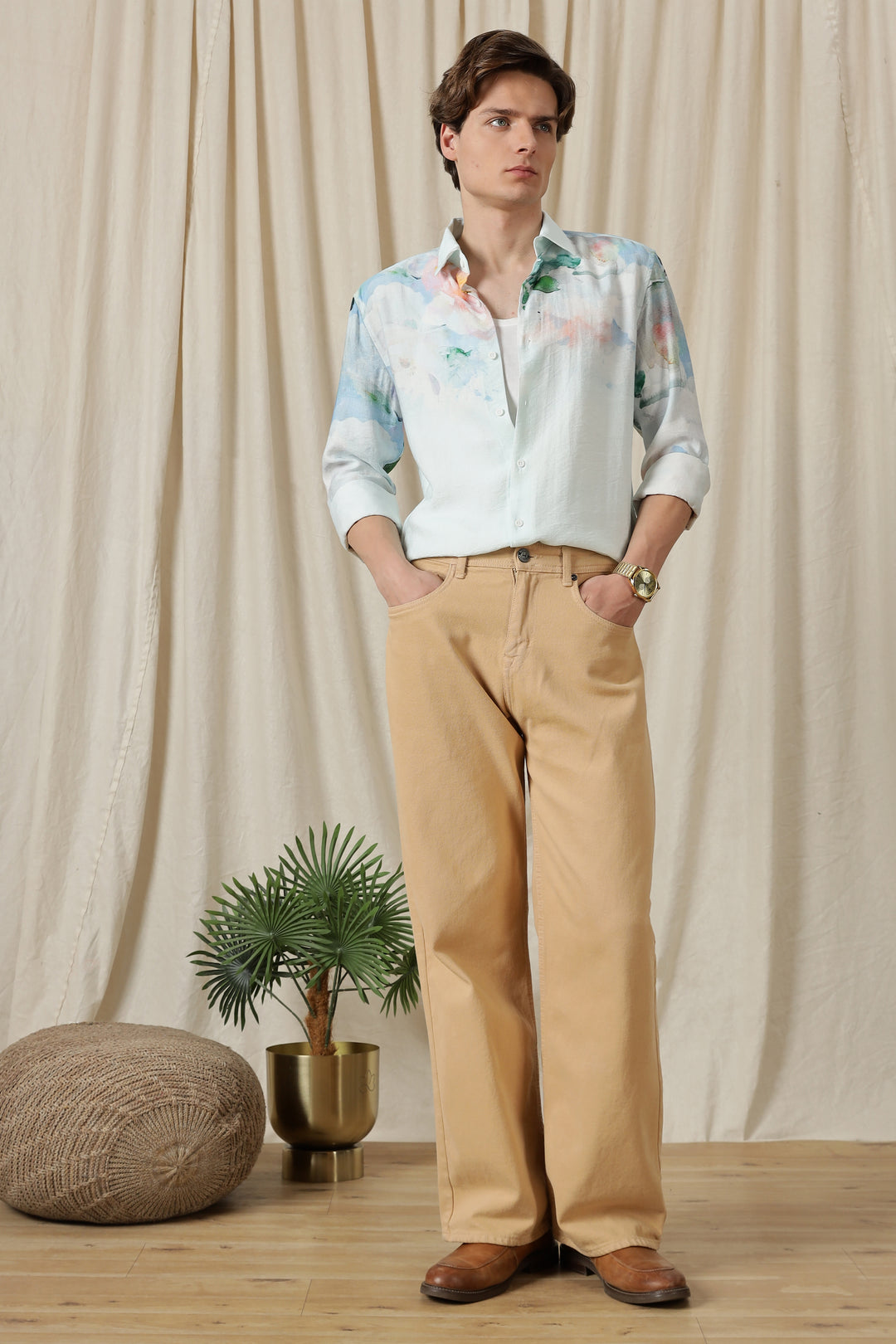 Floral Ombre: Textured Fabric Shirt