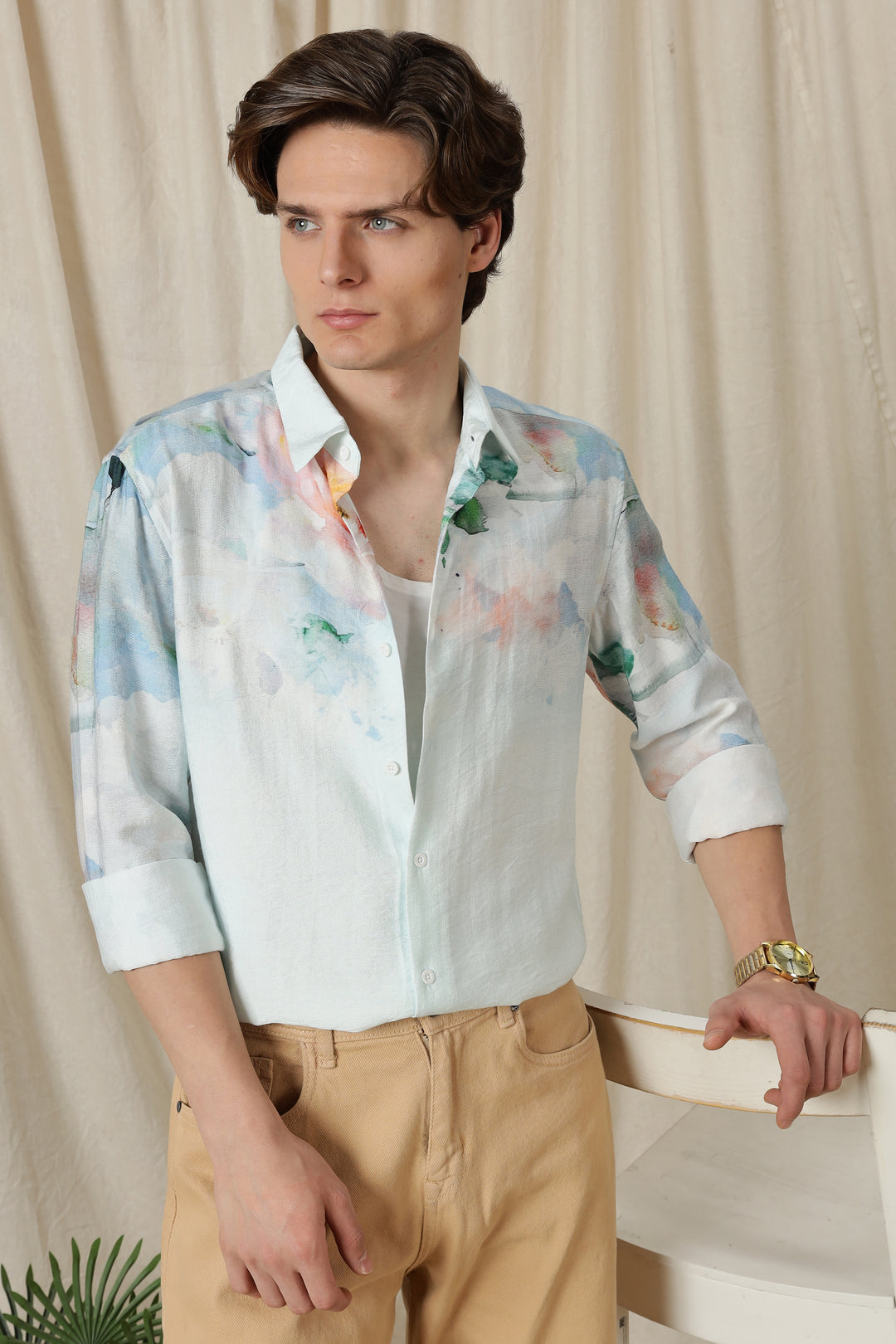 Floral Ombre: Textured Fabric Shirt