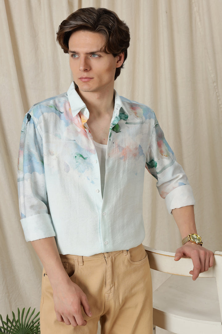Floral Ombre: Textured Fabric Shirt