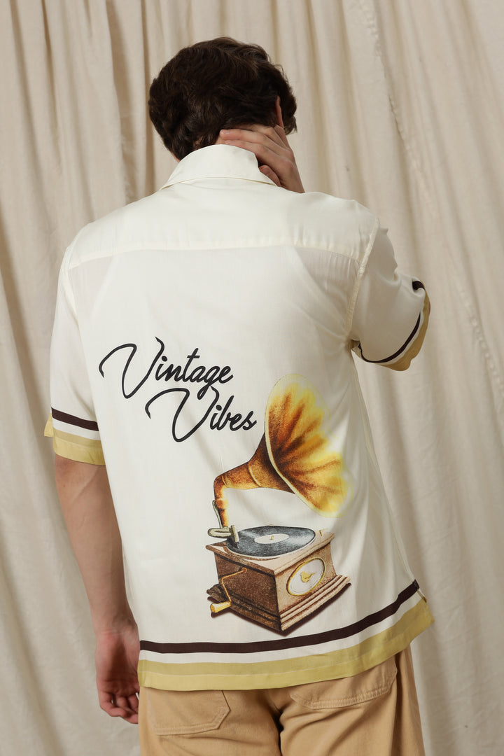 Vintage Vibes: Cream oversized shirt
