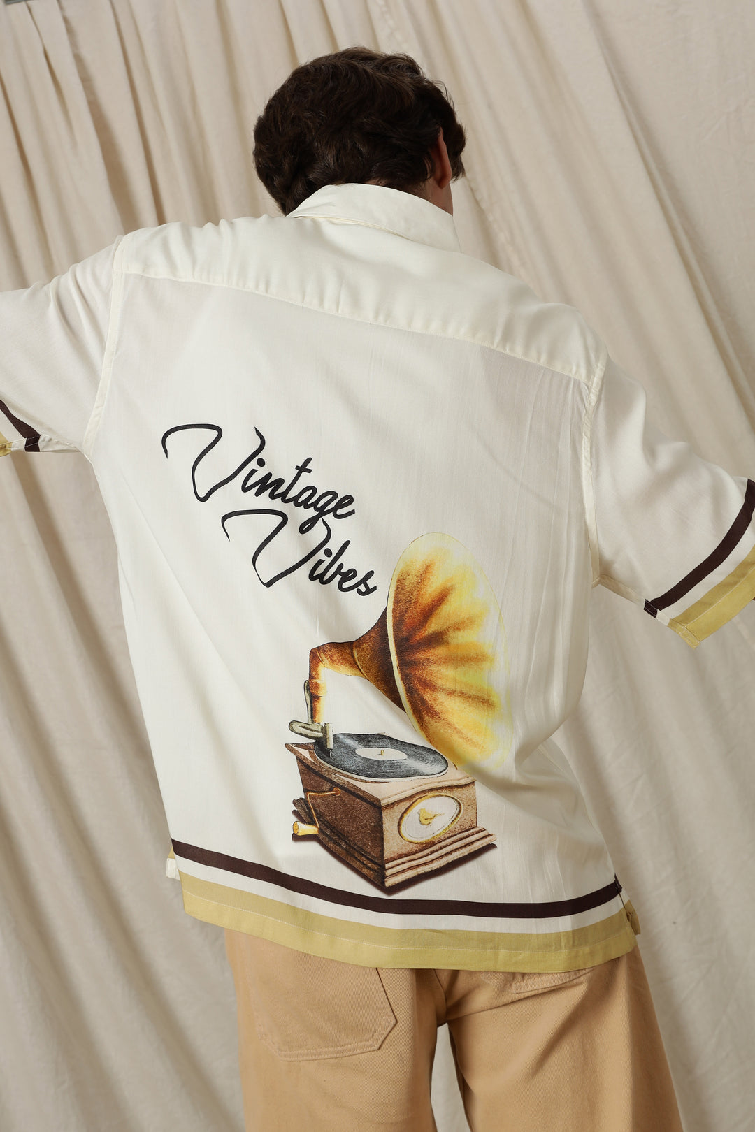 Vintage Vibes: Cream oversized shirt