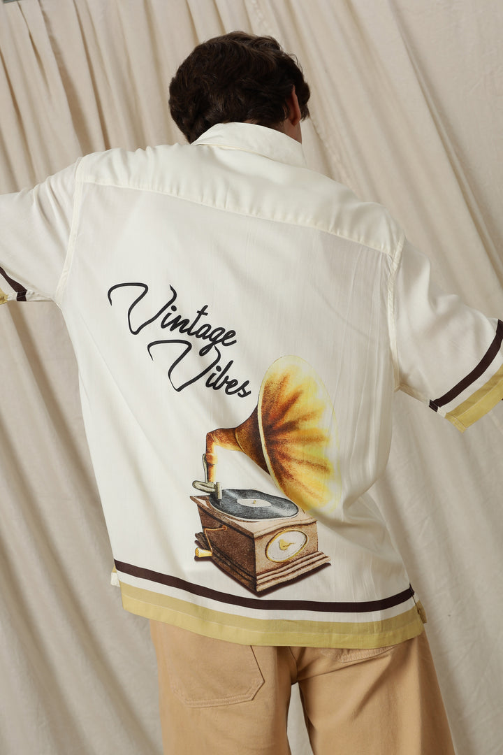 Vintage Vibes: Cream oversized shirt